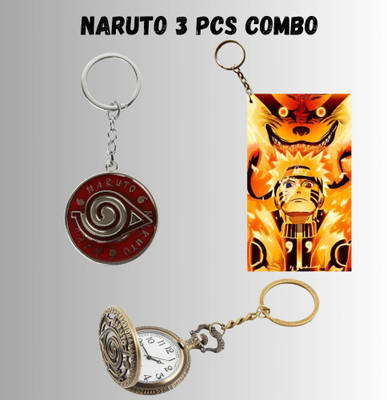 Hariyaali Enterprises LLP Naruto NARUTO WITH BIG FOX KURAMA FLAMES Unique Style 3 pcs Combo Key Chain