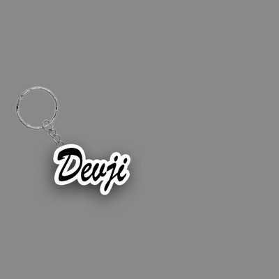 SY Gifts SYG Devji Name Keychain White And Black Key Chain