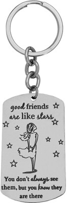 Shiv Jagdamba Personalised Good Friends Like Stars Stainless Steel Keychain LCShivKey246 Key Chain