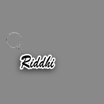 SY Gifts SYG Riddhi Name Keychain White And Black Key Chain