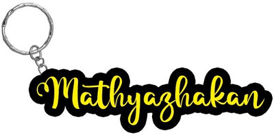 SY Gifts Mathyazhakan Name Black Yellow Name Keychain Key Chain