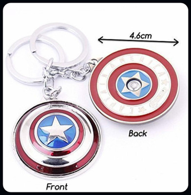 gtrp Captain America Rotatable Shield/Marvel Avengers/Superhero Bronze Metal-A Key Chain