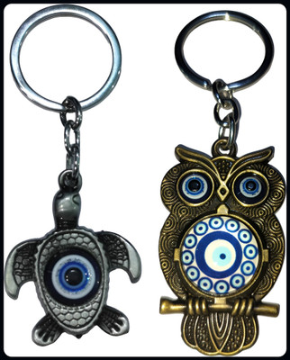 MAG BEE Evil Eye Proection (Design-16 & Design-20) Pack of 2 for Car Bike-kC957-Premium Key Chain