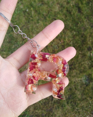 SnipNclip Crafts R Letter Handmade Rose Keychain Key Chain