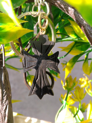 Mtr handicrafts Karungali Kattai (Ebony wood ) Christian Cross Keychain Key Chain