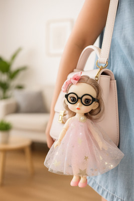 Wonderwhimzy Sweet Doll Keychain,Cute doll with Spectacles keychain,Silicon Keychain doll Key Chain