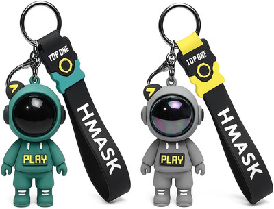 Goodies Outlet Trendy Astronaut Keychain with Long Strip (Combo) - Set of 2 Key Chain