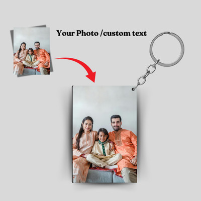 KRAFTiiX Custom Photo & Text Anti-Fade Keychain for Gifts – Couples, Friends, Office Key Chain