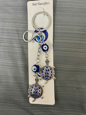 SHRI JI Beautiful Turtle Evil Eye Keychain AND Keyring Key Chain