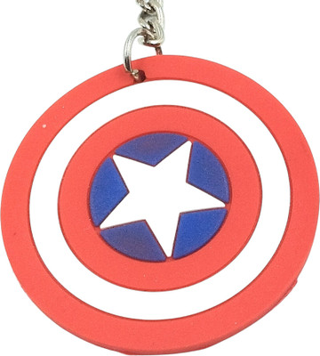 Key Era Captain America Shield Super Hero Marvel Avenger Cartoon Single Side Key Chain