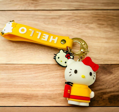 GKM Trendy Kitty with Hello strap premium quality 3D pvc keychain Key Chain