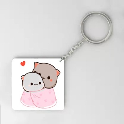 dk printing mr. dudu love printed cute woodan keychain for couple,anniversary ,birthday,love Key Chain