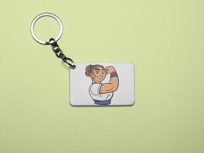 Rushaan Chubby lady - Printed acrylic animated Keychain(Pack Of 2) Key Chain