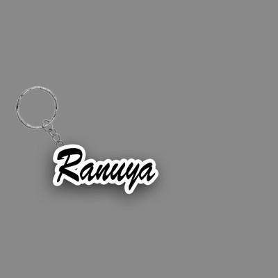 SY Gifts SYG Ranuya Name Keychain White And Black Key Chain