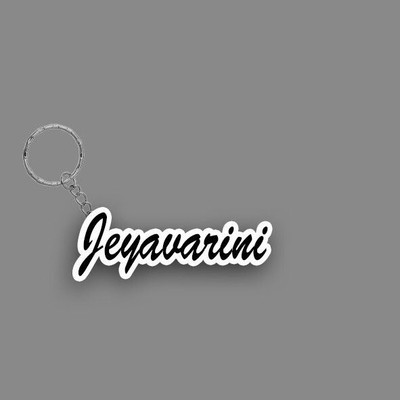 Prihit NEW_BBG Jeyavarini Name Keychain White And Black Key Chain