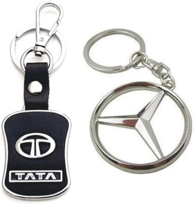 Jainsburys Combo of Tata Leather & Mercedes Metal keychain & Best quality keychain Key Chain