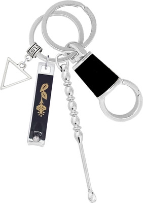 KYP Fashion Ear Cleaner Ear Pick Nail Cutter clipper With Keyring Stylish Triangle Pendant Key Chain
