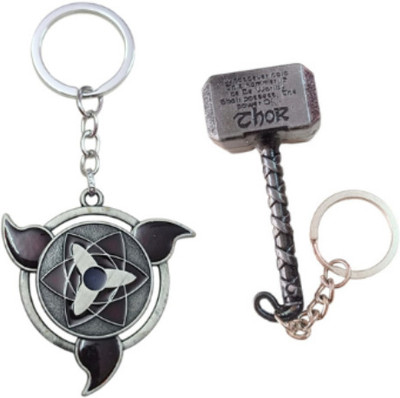 PEARLISH Naruto Anime Rotating Keychain & Thor Hammer KeychainCombo Key Chain