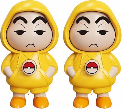 Krishna Trading Shinchan Expression Toy – Yellow Hoodie Figure with Switchable Faces(Pack of 2) Key Chain