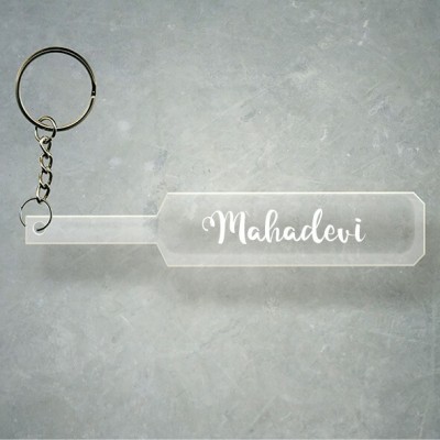 SY Gifts Cricket Bat Logo Design With Mahadevi Name Key Chain