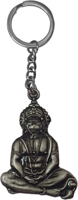 FRONTEX New Hanuman in Siting Position in a Meditating Pose | Dual Side | Black Color Key Chain