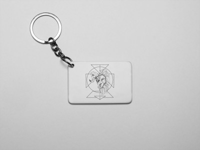 Rushaan Half Ram, Half lion, - Printed Acrylic Keychains(Pack Of 2) Key Chain