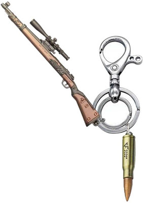 Rashi Traders Pubg Gun With Bullet Silver Locking, Car Bike Home Key Chain Key Chain