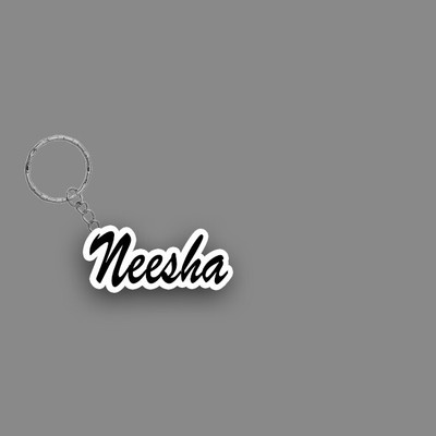 SY Gifts SYG Neesha Name Keychain White And Black Key Chain