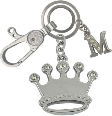 HANDSOME ISK Beautiful & Attractive Princess Diamond Crown With M Letter Locking Lock Key Chain