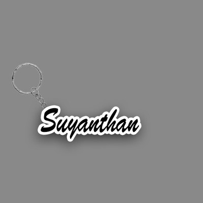 SY Gifts SYG Suyanthan Name Keychain White And Black Key Chain