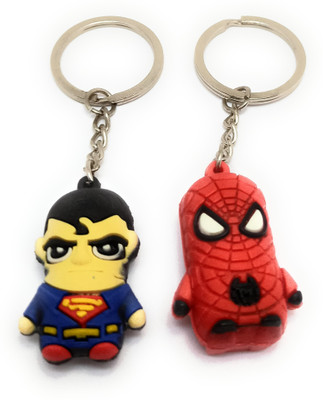 Key Era Superman Spiderman Figure Set Of 2 Pc Key Chain