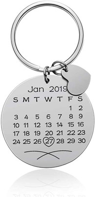 Myurawells Personalised Custom Engraved Calendar Date Memorial Wedding Gift Key Chain