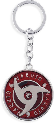 RainSound Metal Naruto Anime Itachi Sharingan Rotating Silver Key Chain