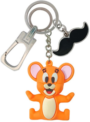 HANDSOME ISK Attrative Jerry In Rubber Prtemium Finishing Locking Lock With Mustache Key Chain