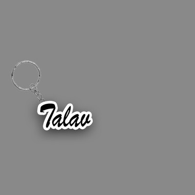 SY Gifts SYG Talav Name Keychain White And Black Key Chain
