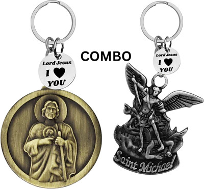 The Men Gift Lord Jesus Keychain Combo– Sacred Heart Religious Keyring Set ShivkeyCom630-649 Key Chain