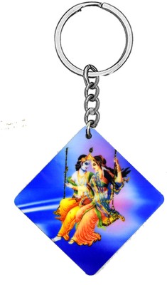 AFH Shree Radha Krishna Playing Jhula Keychain for Men and Women Key Chain