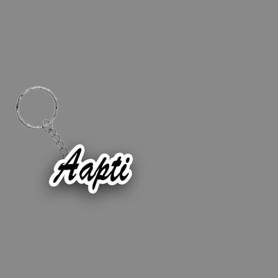 SY Gifts SYG Aapti Name Keychain White And Black Key Chain