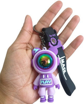PufferCraft Lightning Bear Keychain| Cute Astronaut Bear Doll Keyring |3D Silicon Charm Key Chain