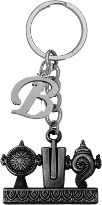 M Men Style Lord Tirupati Balaji Shanku Chakra Namam Initial Letter Alphabet - B SKey2022401 Key Chain