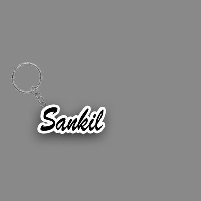 SY Gifts SYG Sankil Name Keychain White And Black Key Chain