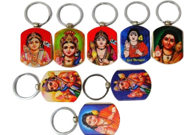 BLESSINGS Set Of 8 Assorted Hindu Gods A Key Chain