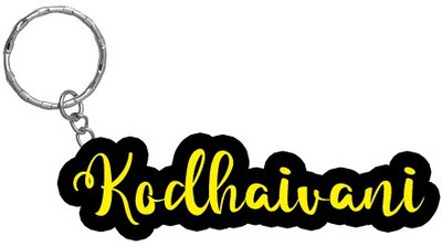 SY Gifts Kodhaivani Name Black Yellow Name Keychain Key Chain
