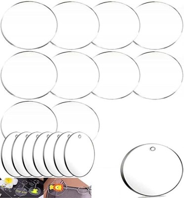 DIY Crafts 30 Pcs, 2 mm x 0.14 mm DIY Acrylic Keychain Blanks 2 Inches Clear Circles Discs Key Chain