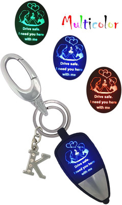 SHOKY LOOKS Beautiful Couple Light Push Button ON/OFF With K Letter Unique Hanging Hook Key Chain