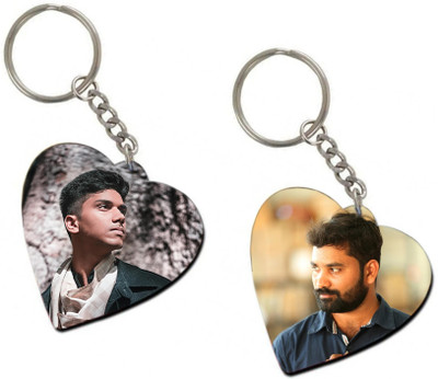THE HATKE STORE Premium Custom Men Photo Keychain Heart Shape For Birthday Love P5 Key Chain