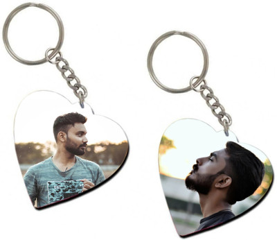 THE HATKE STORE Premium Custom Men Photo Keychain Heart Shape For Birthday Love P2 Key Chain