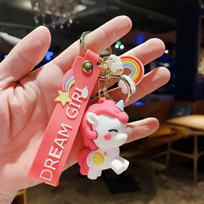 heeva creation Cute Unicorn With Charm KeyChain For Unicorn Lover.(Pink).1 Piece Key Chain