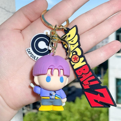 WHITE POPCORN Dragon Ball Z Trunks 3D Keychain Strap Charm & Hook Key Chain