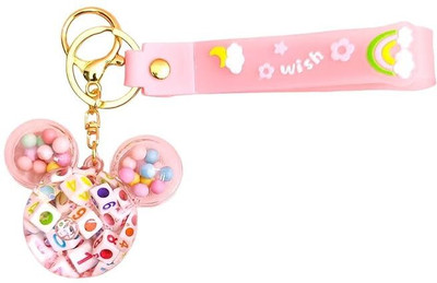 Tera13 (1 pcs) Mic-key Keychain For Girls, Water Glitter Keychain, Keyring & Keychain Key Chain